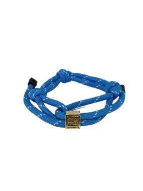 Miu Miu Bracelet Cord Leather Light Blue White Multi